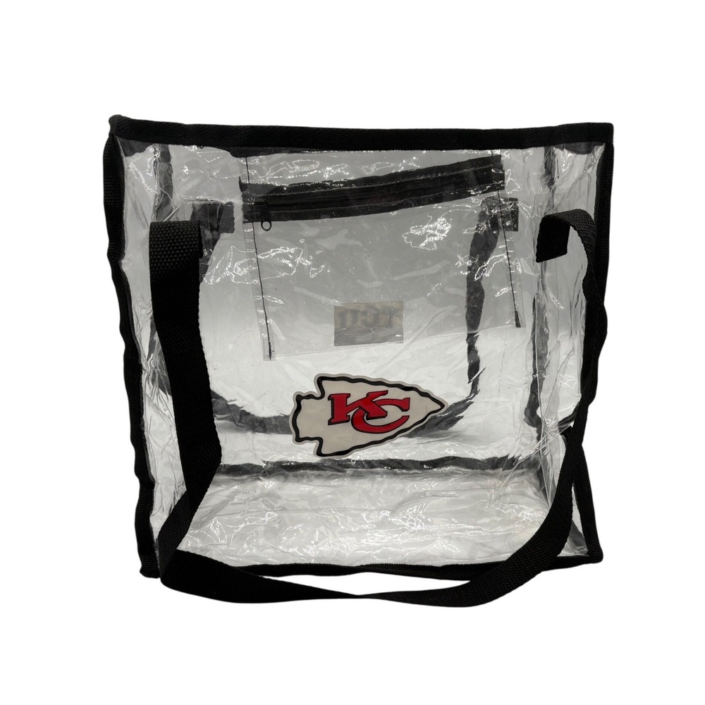 NFL Clear Stadium Tote Bag Unisex OS Clear Excellent Chiefs TCU Logo